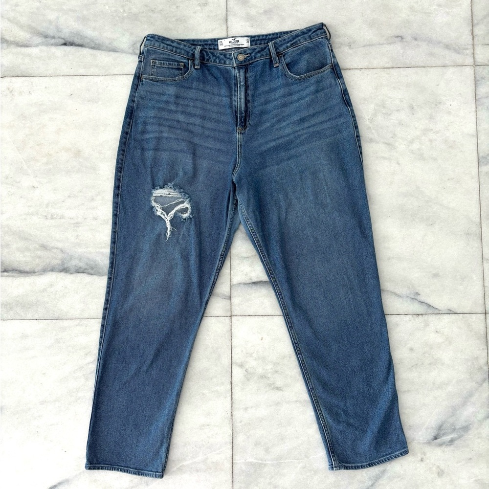 Hollister Jeans Curvy Ultra High Rise Vintage Straight Distressed Women 17L Y2K